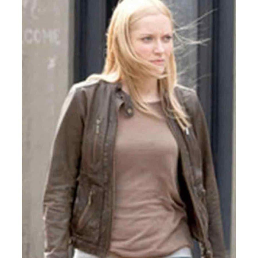 Green Fringe Season 5 Georgina Haig Slim Fit Leather Jacket thumbnail 2