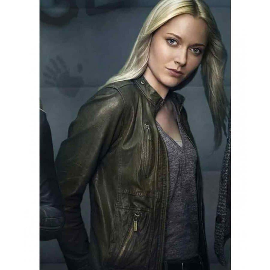 Green Fringe Season 5 Georgina Haig Slim Fit Leather Jacket thumbnail 3