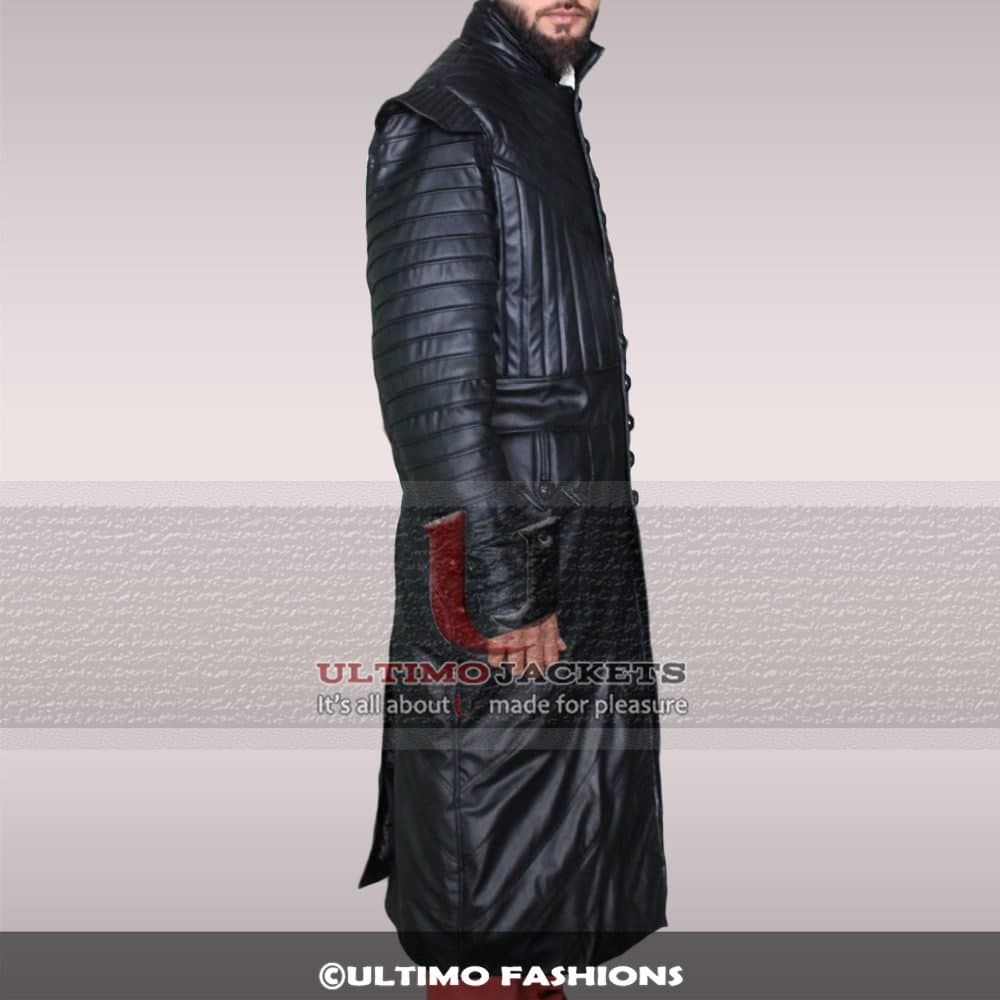 Black Sails S3 Pirate Captain Leather Long Coat for Men thumbnail 2