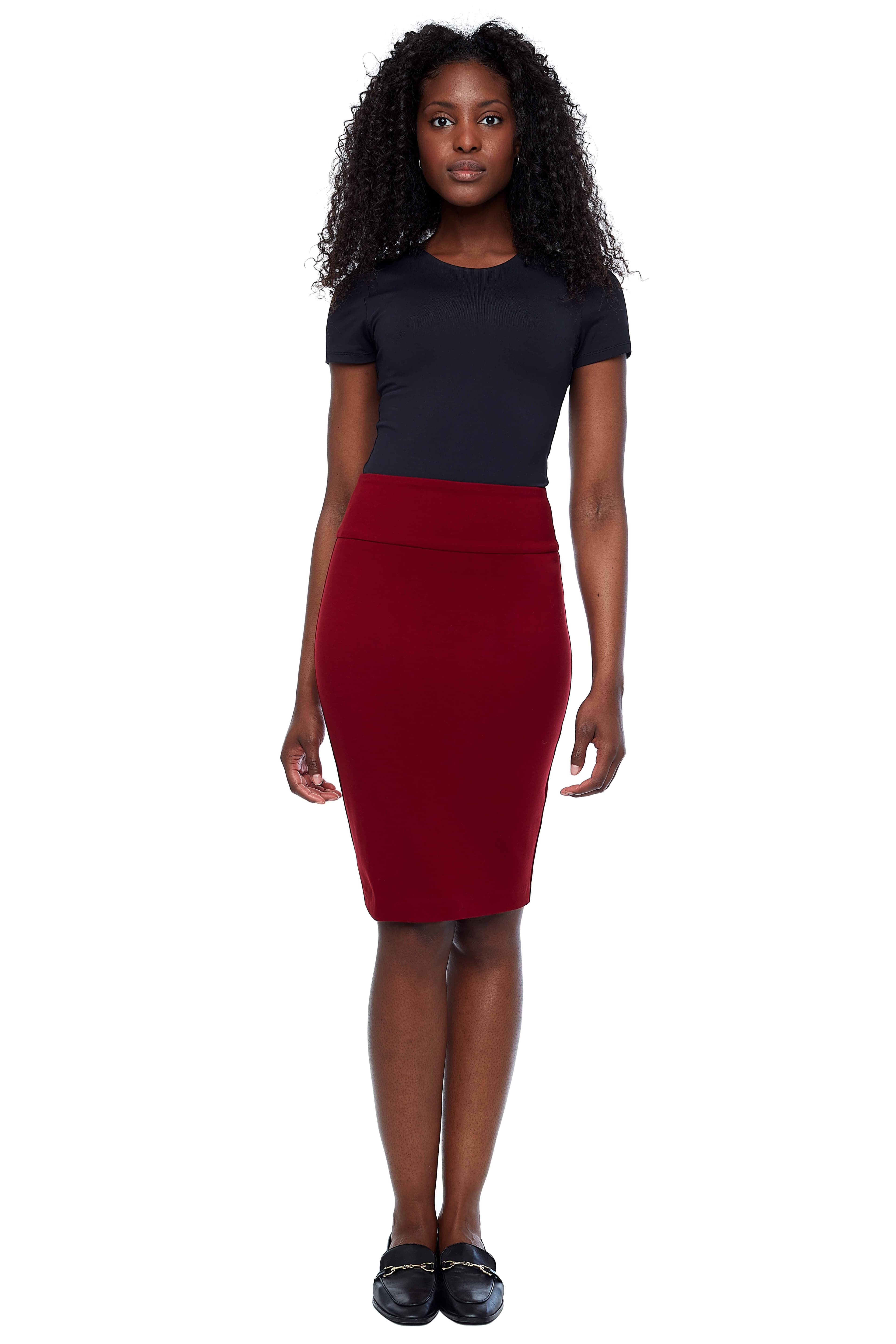SOLID PONTE PENCIL SKIRT