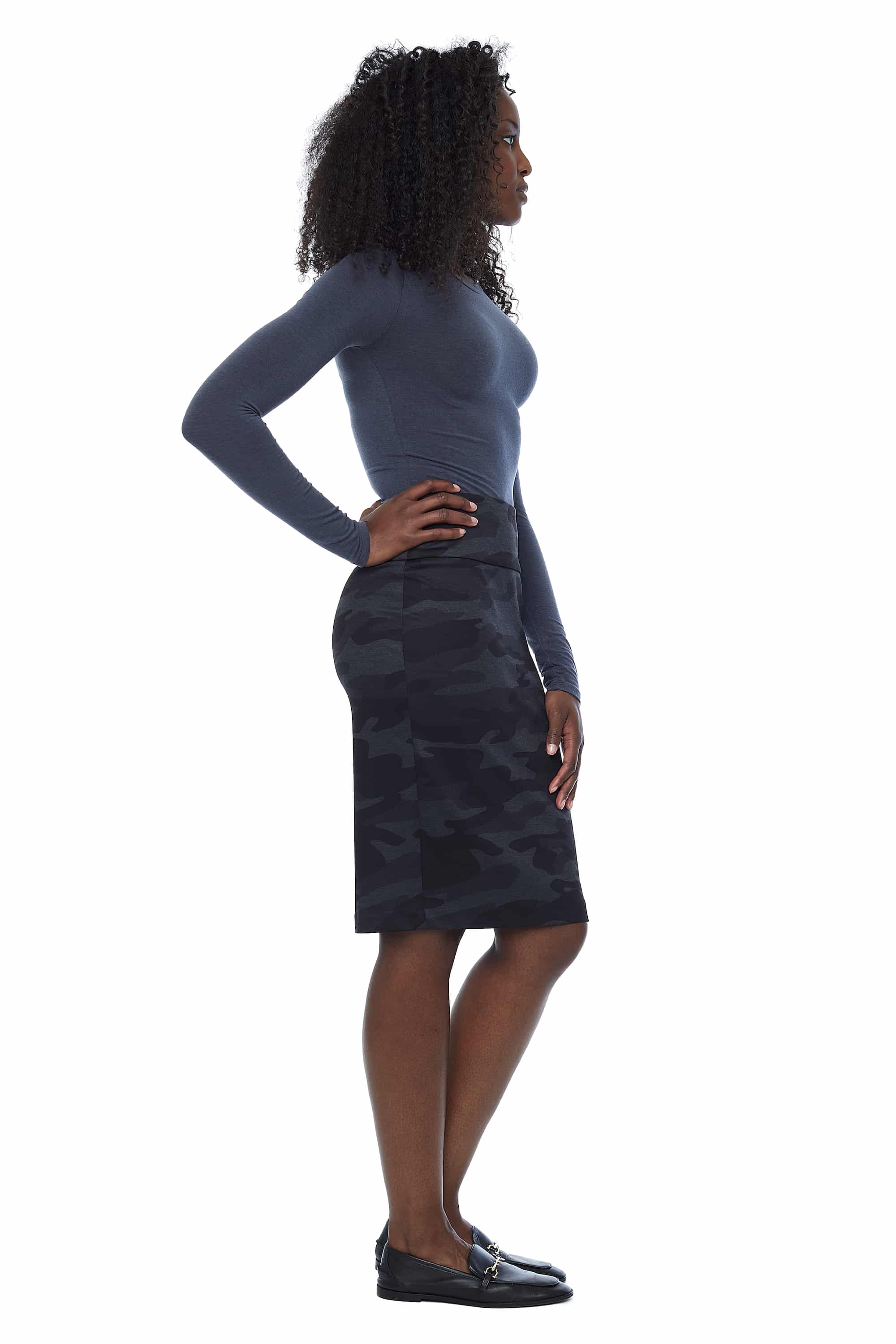 CAMO PONTE PENCIL SKIRT thumbnail 2