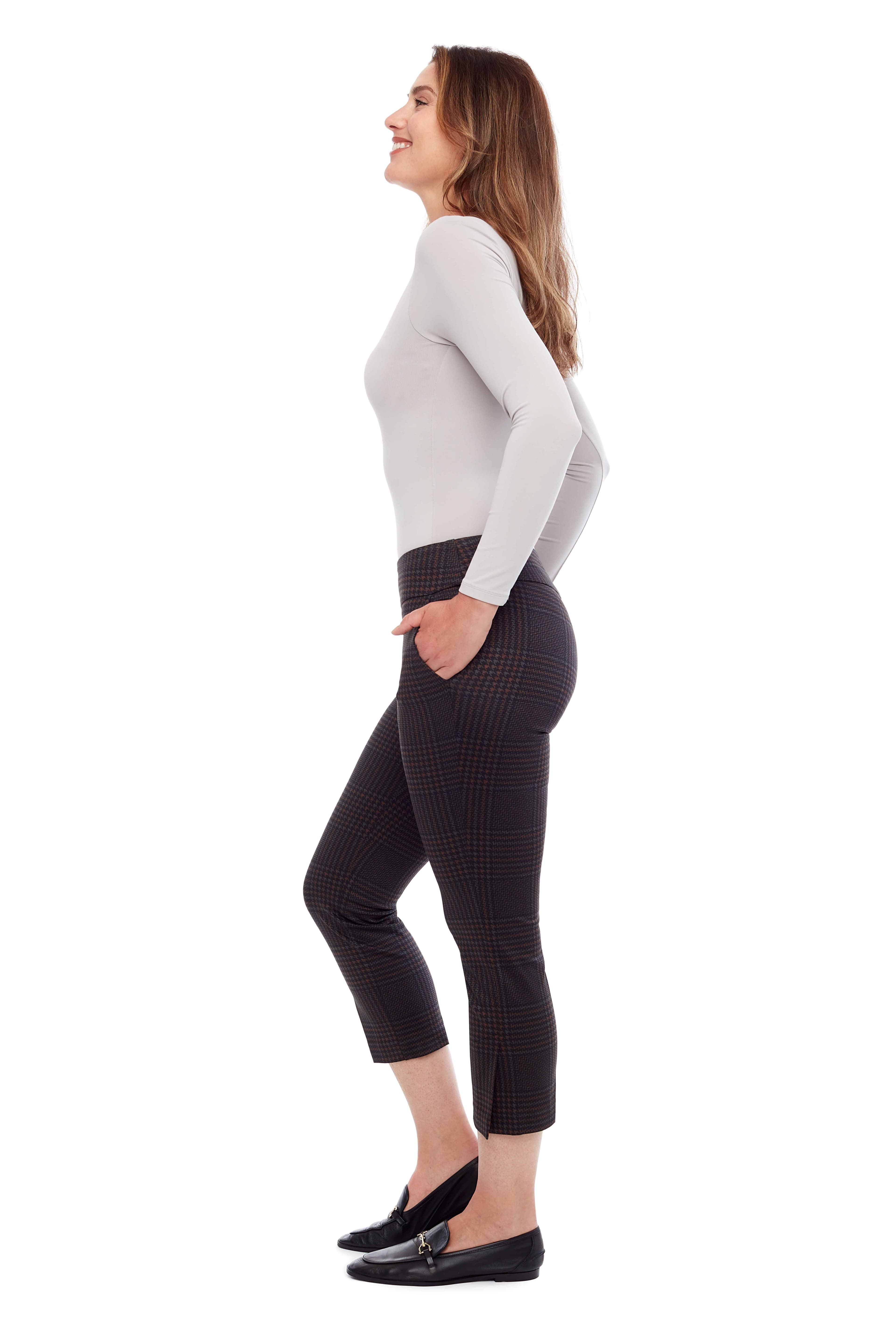 PONTE ESSEX PLAID SLIM LEG CROP thumbnail 2
