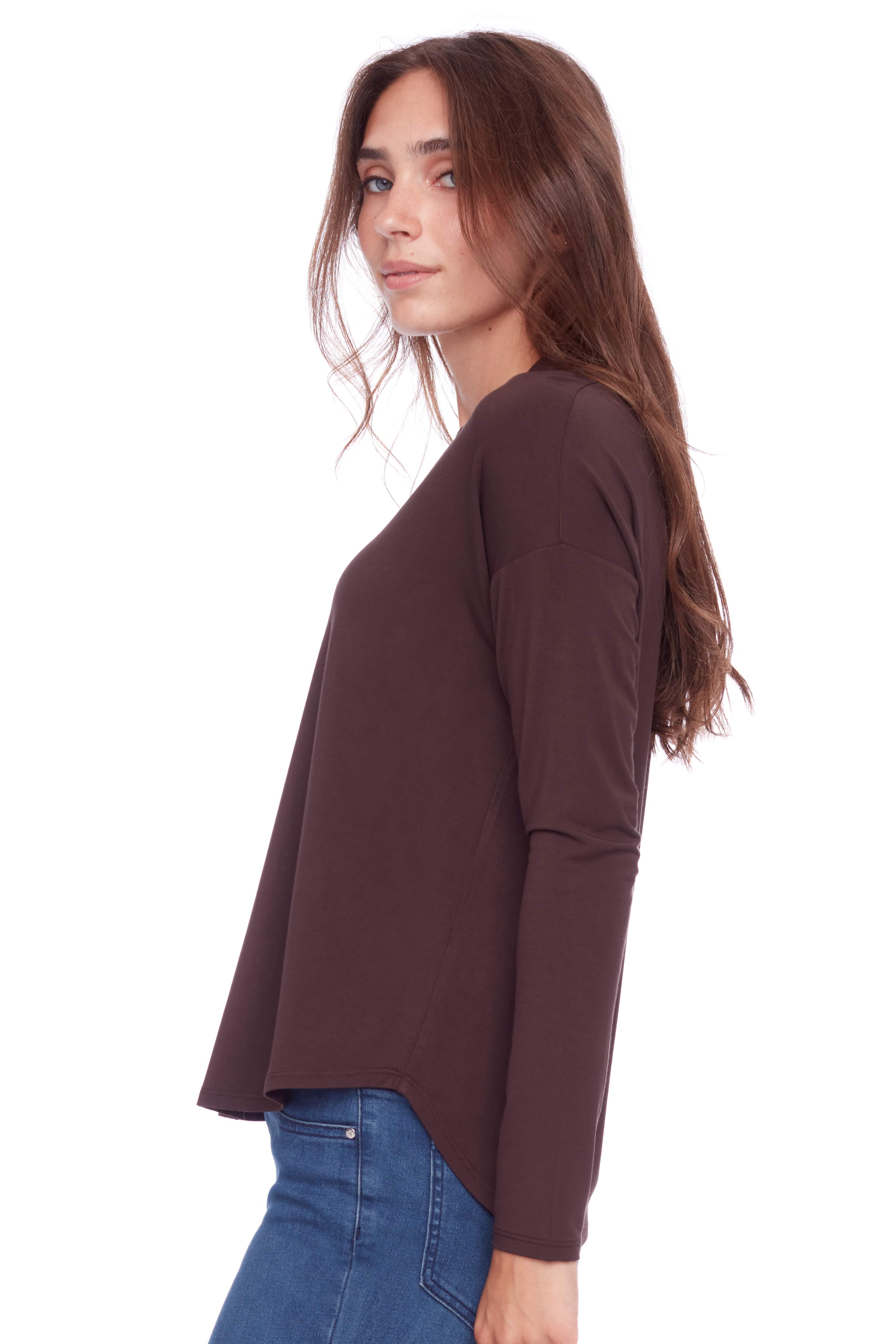 JERSEY KNIT V-NECK TOP thumbnail 2