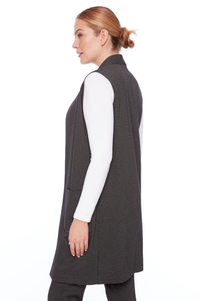 CHECKER JACQUARD DUSTER VEST thumbnail 2