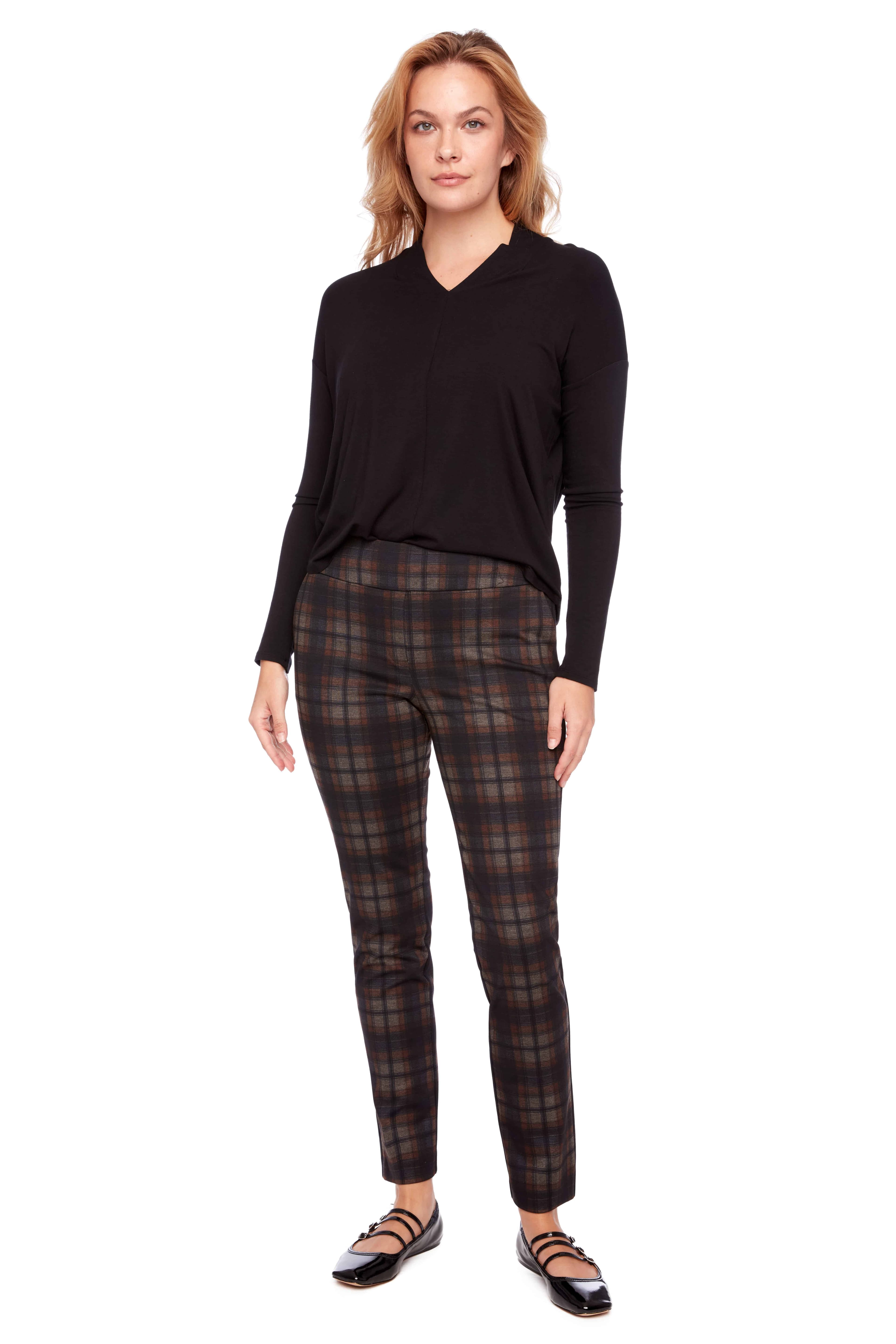 BALLINA PLAID PONTE FULL-LENGTH PANT