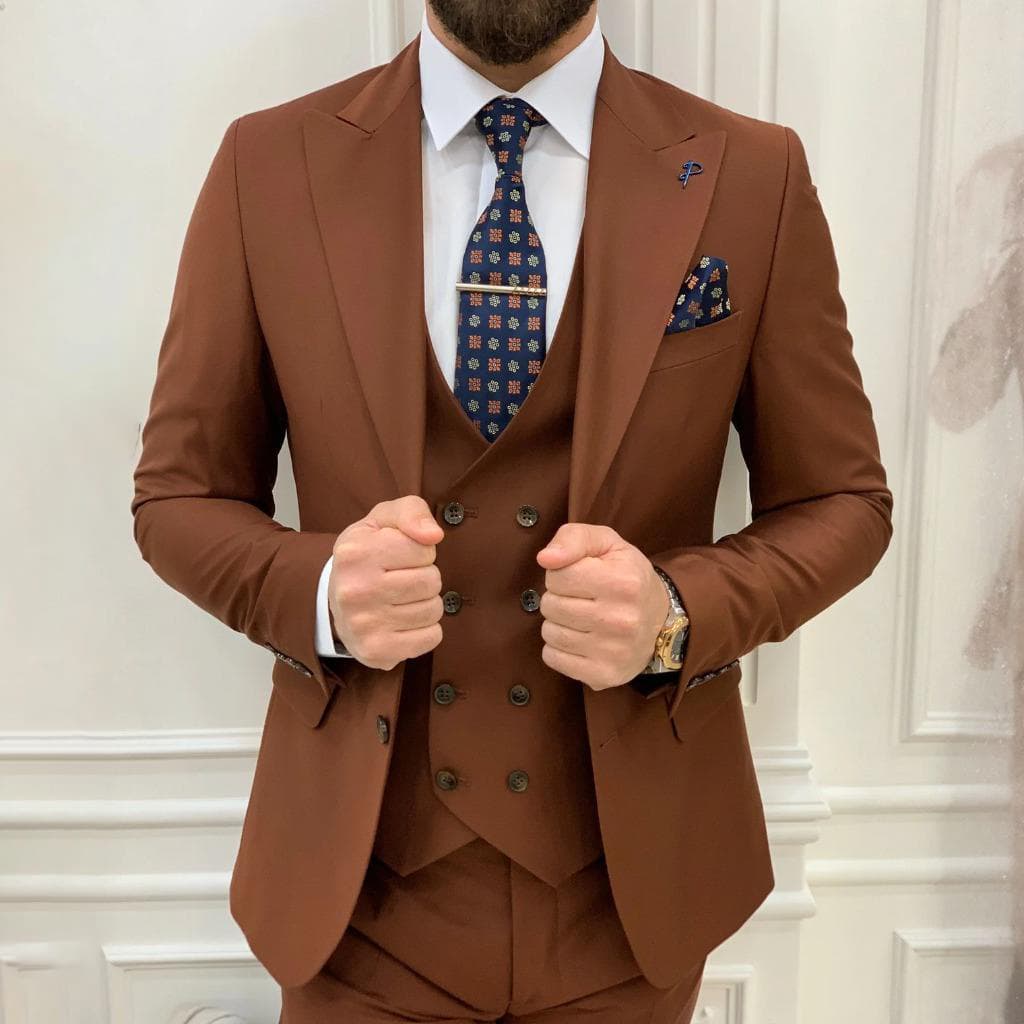 Men’s Dark Brown 3 Piece Suit thumbnail 3