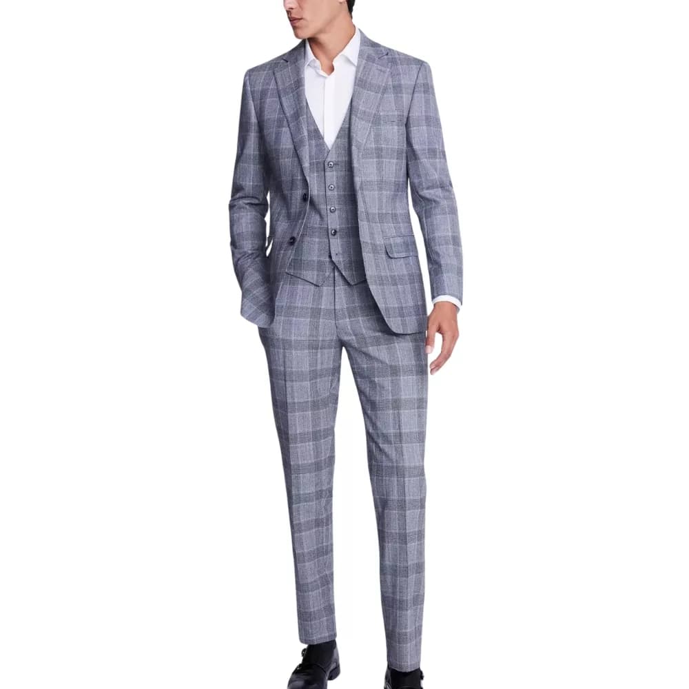 Mens 1920s Vintage Blue slim suits for men thumbnail 4