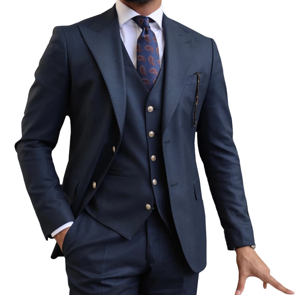 Men’s Formal Navy Blue 3 Piece Suit