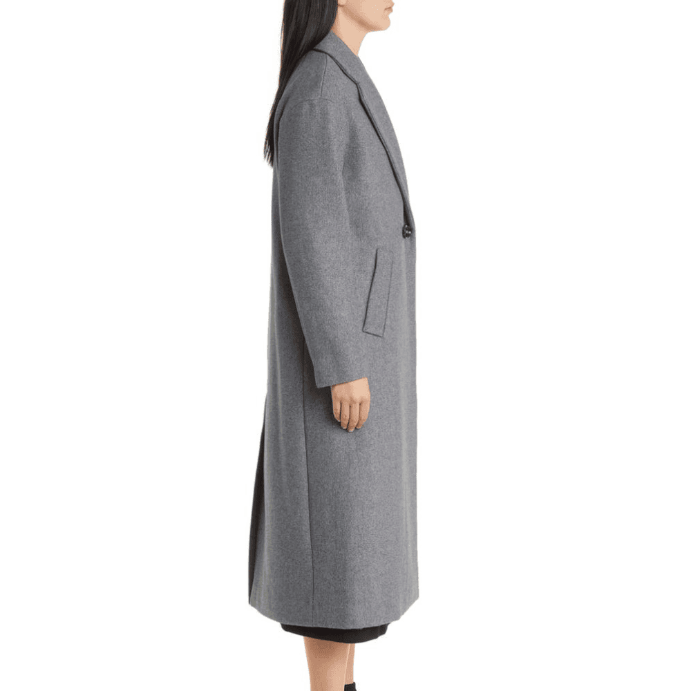 Women’s Double Breasted Grey Wool Coat thumbnail 2
