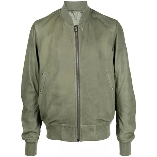 Mens Moss Green Bomber Jacket