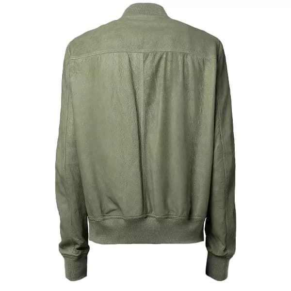 Mens Moss Green Bomber Jacket thumbnail 2