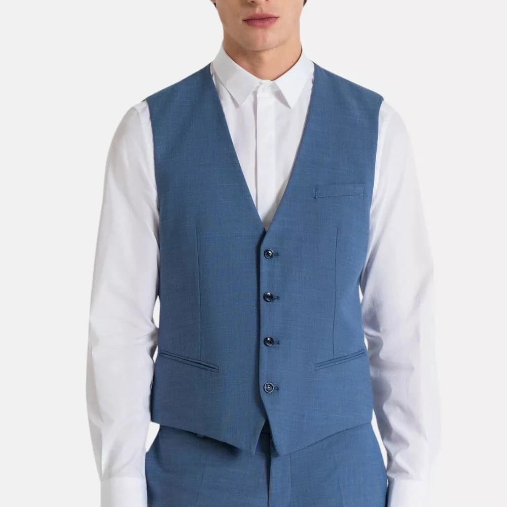 Modern 3 Piece Suit Blue Slim Fit Suits, Two Button Suit , Wedding Suits thumbnail 2