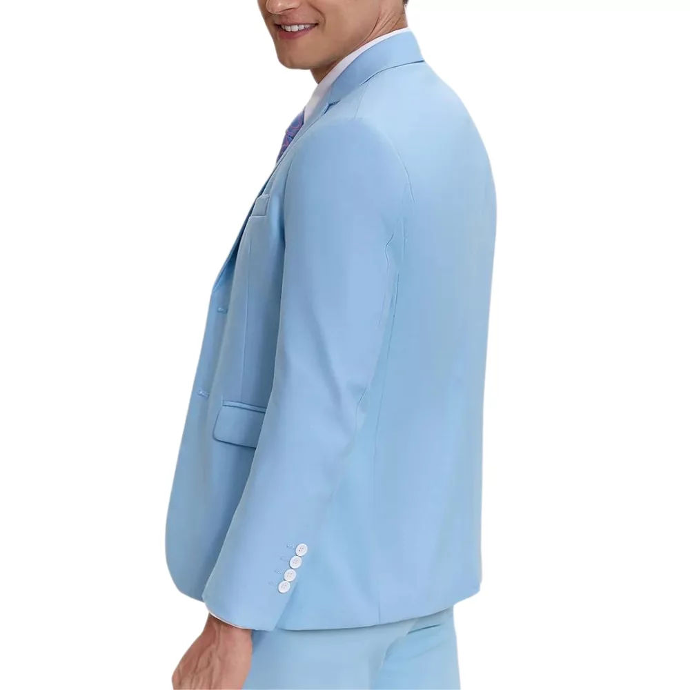 Classic 3 Piece Mens Light Blue Slim Fit Suit thumbnail 2