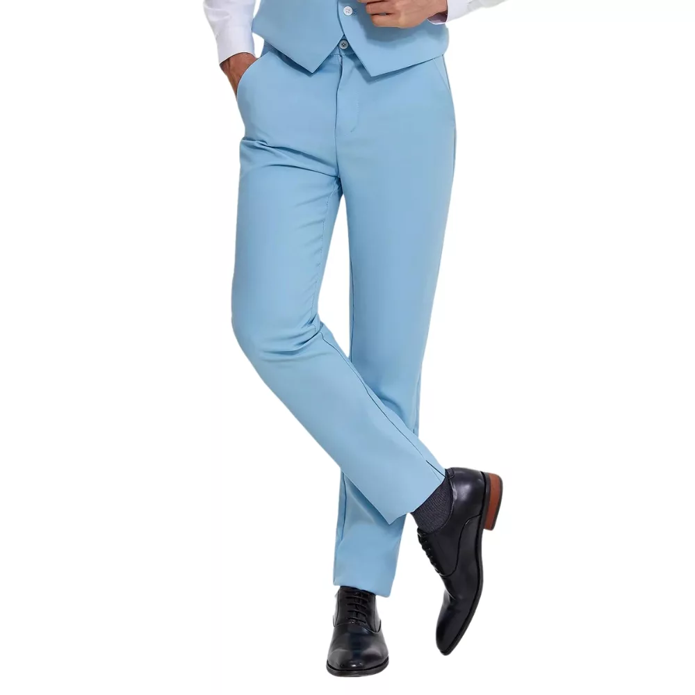 Classic 3 Piece Mens Light Blue Slim Fit Suit thumbnail 3
