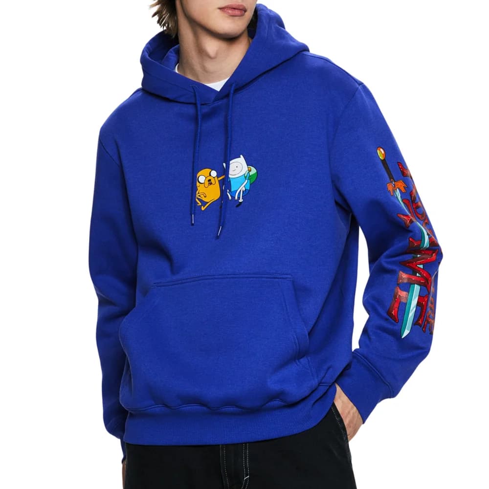 Mens Cotton Blue Regular Hoodie