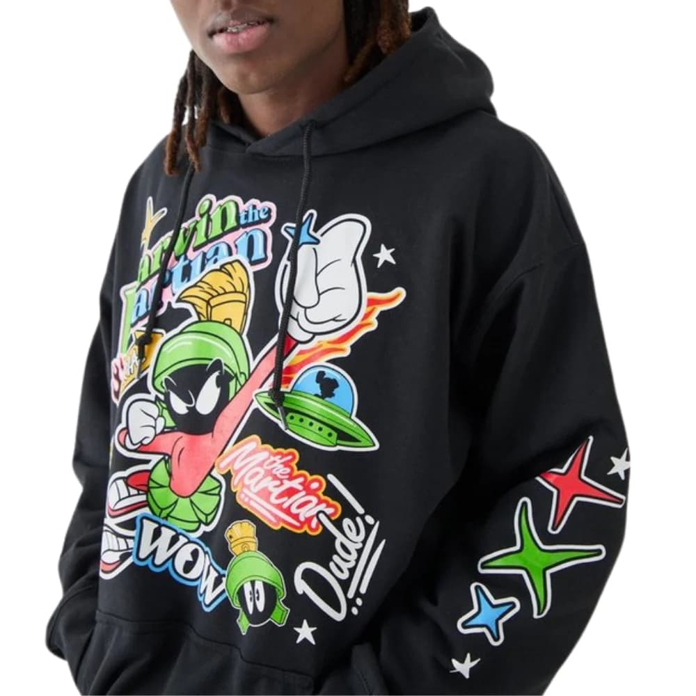 Mens Black Pullover Licensed Hoodie