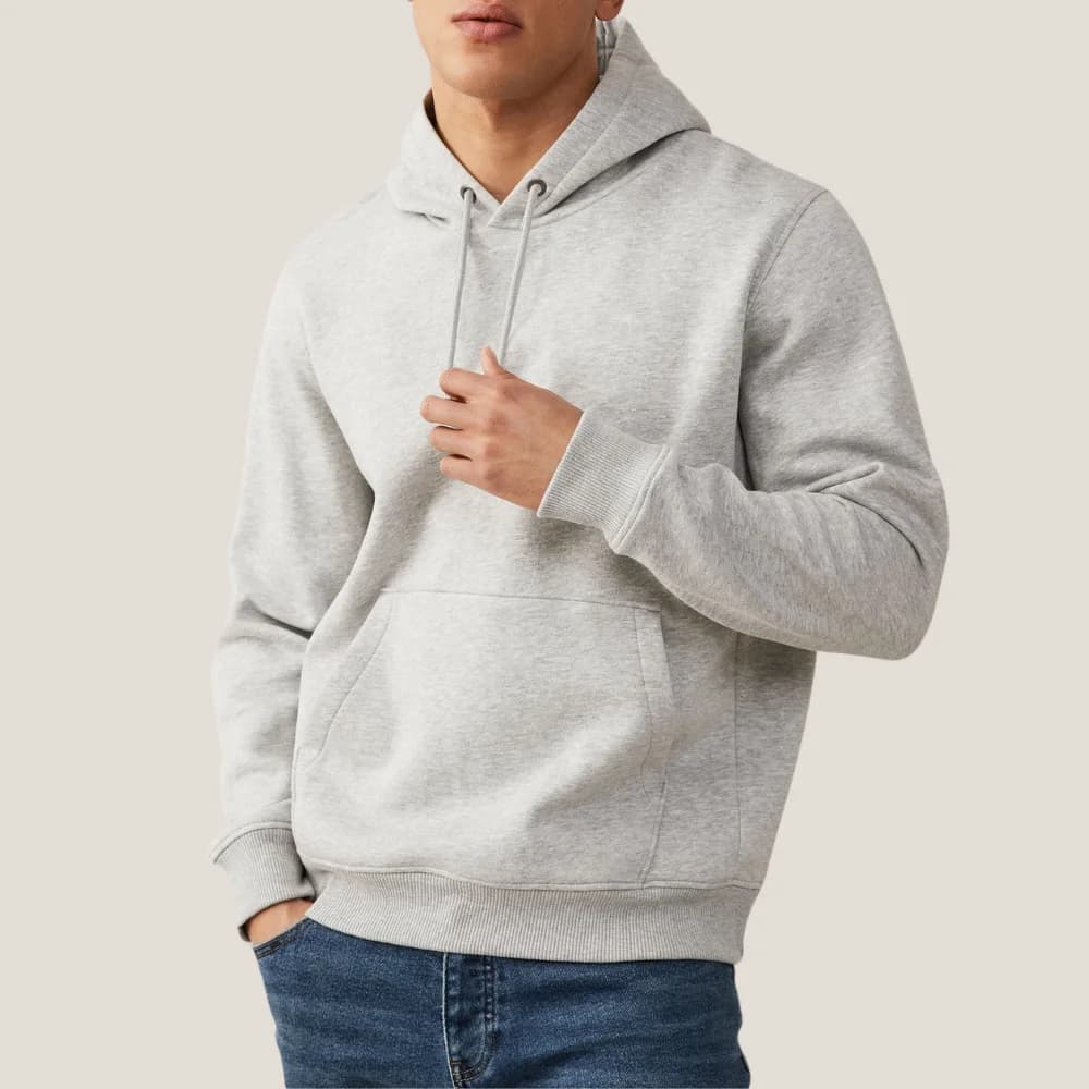 Mens Pullover Grey Light Hoodie
