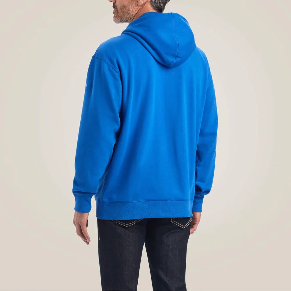 Mens True Blue Plain Hoodie thumbnail 2