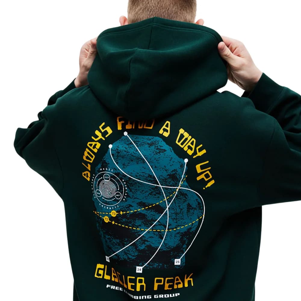 Mens Dark Green Loose Fit Hoodie thumbnail 2
