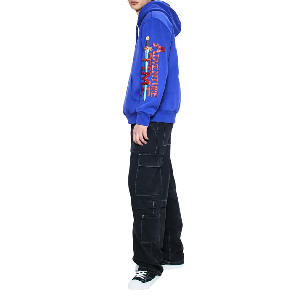 Mens Cotton Blue Regular Hoodie thumbnail 2