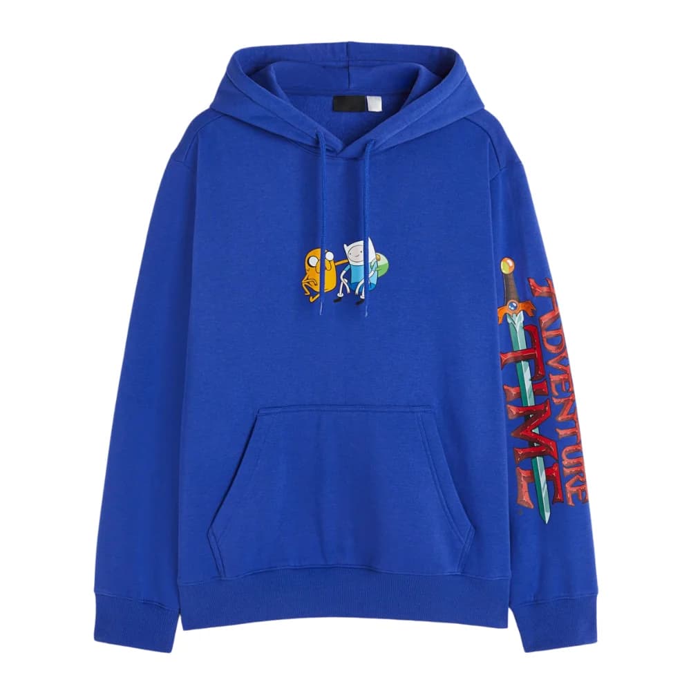 Mens Cotton Blue Regular Hoodie thumbnail 4