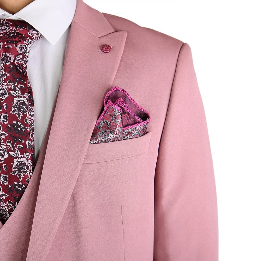 Mens Three Piece Pink Prom Suit thumbnail 3