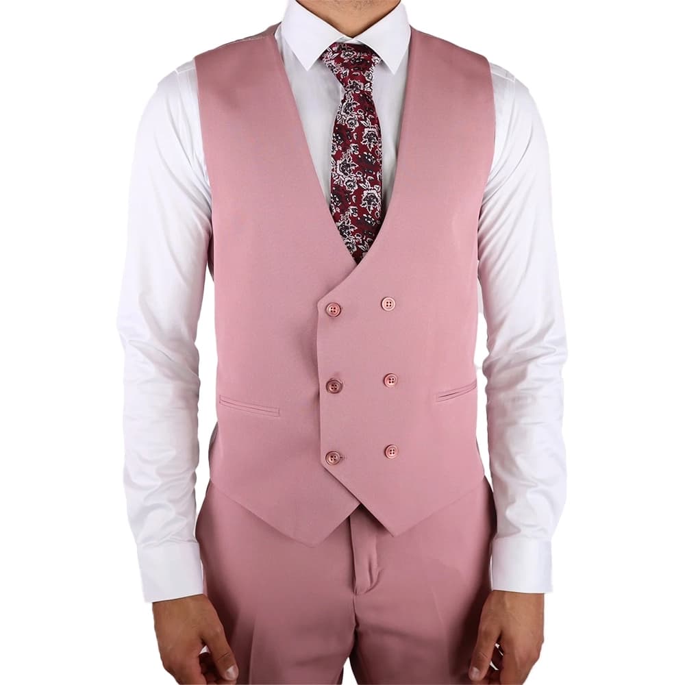 Mens Three Piece Pink Prom Suit thumbnail 2