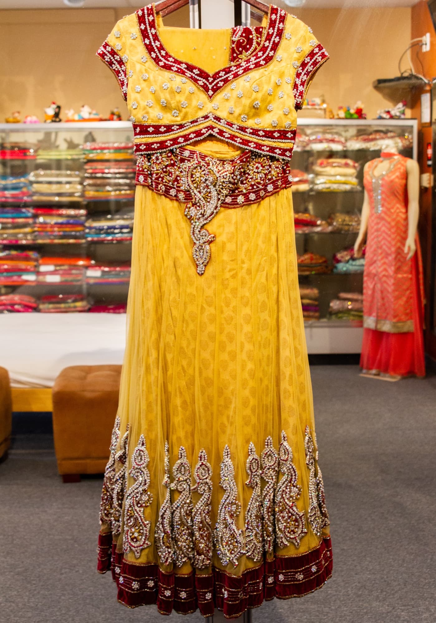 Sandal and Maroon Lehenga with Dupatta