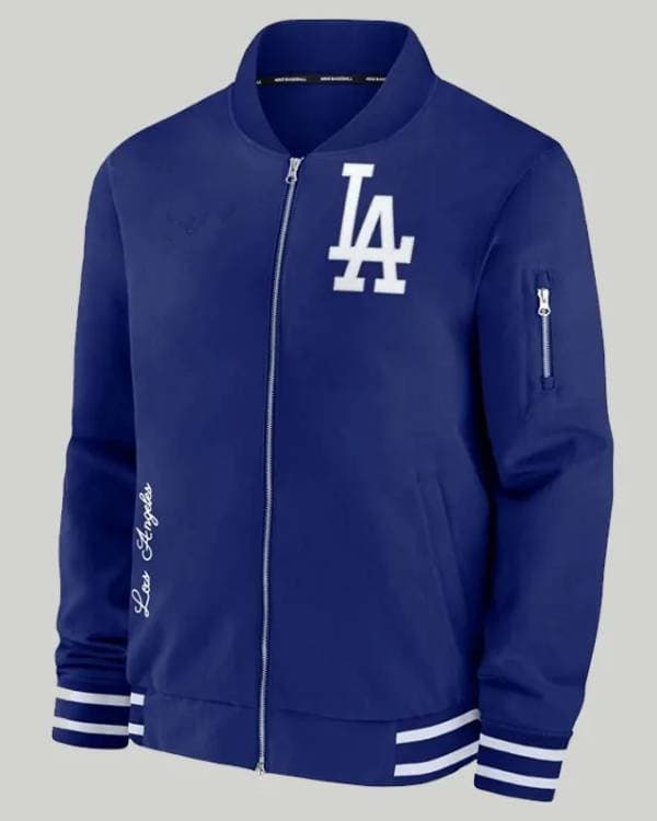 Los Angeles Dodgers Bomber Blue MLB Jacket thumbnail 2