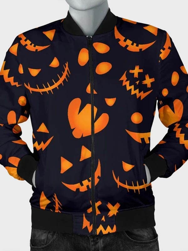Pumpkins Halloween Bomber Jacket thumbnail 4
