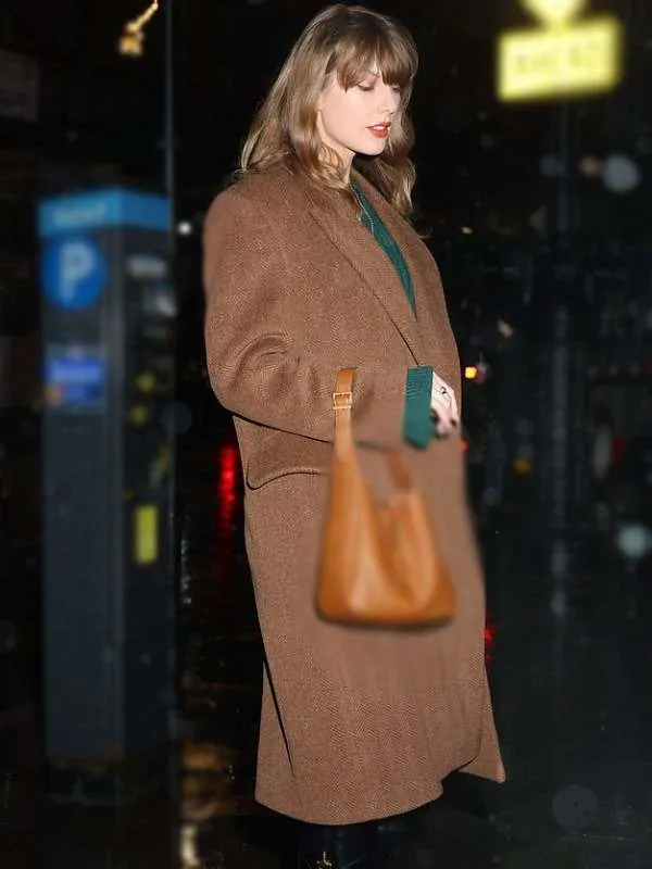 Taylor Swift NYC Studio Chic Brown Coat thumbnail 3