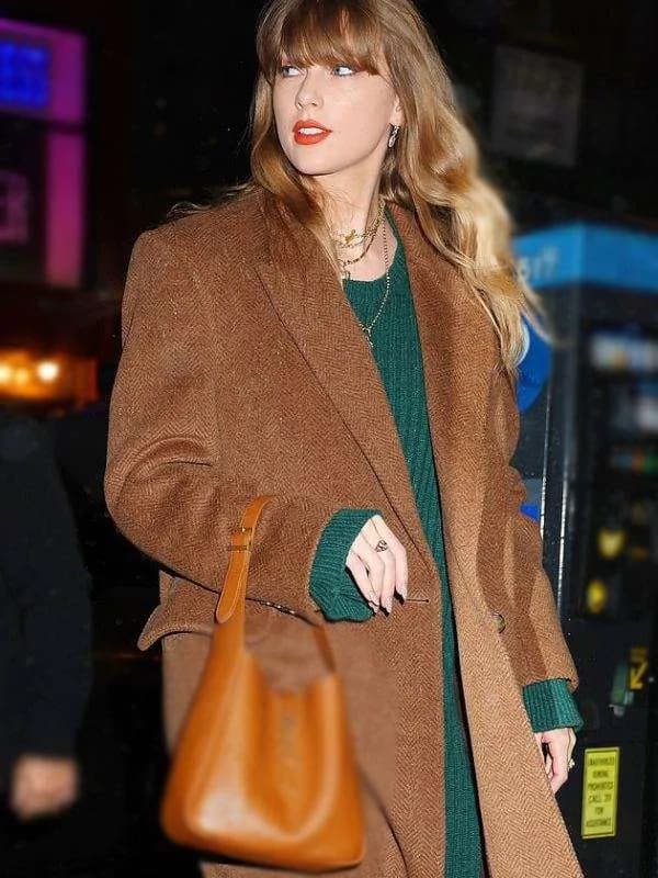 Taylor Swift NYC Studio Chic Brown Coat thumbnail 2