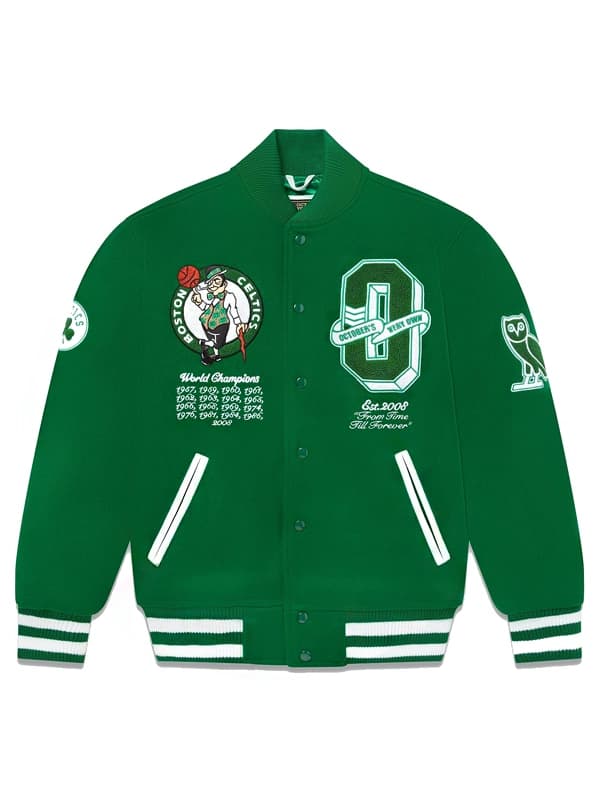 OVO x NBA Celtics Green Varsity Jacket