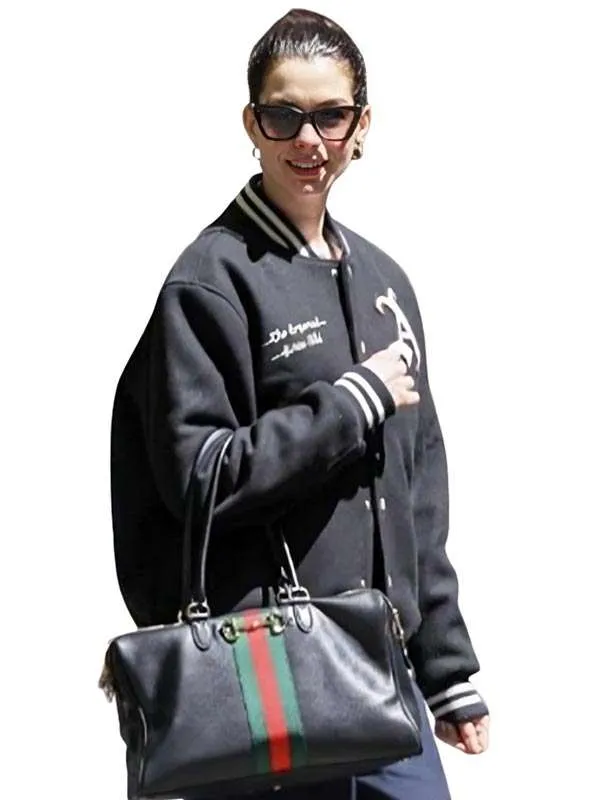 Anne Hathaway Black Varsity Jacket