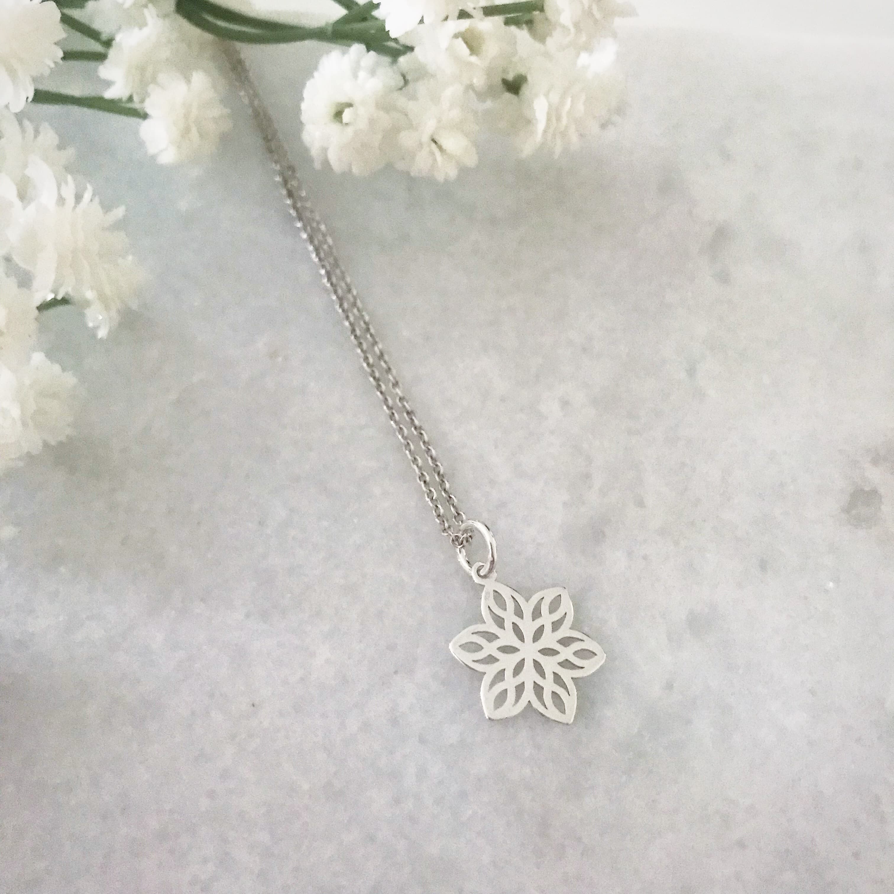 Aurelia Sterling Silver Blossom Flower Necklace thumbnail 2