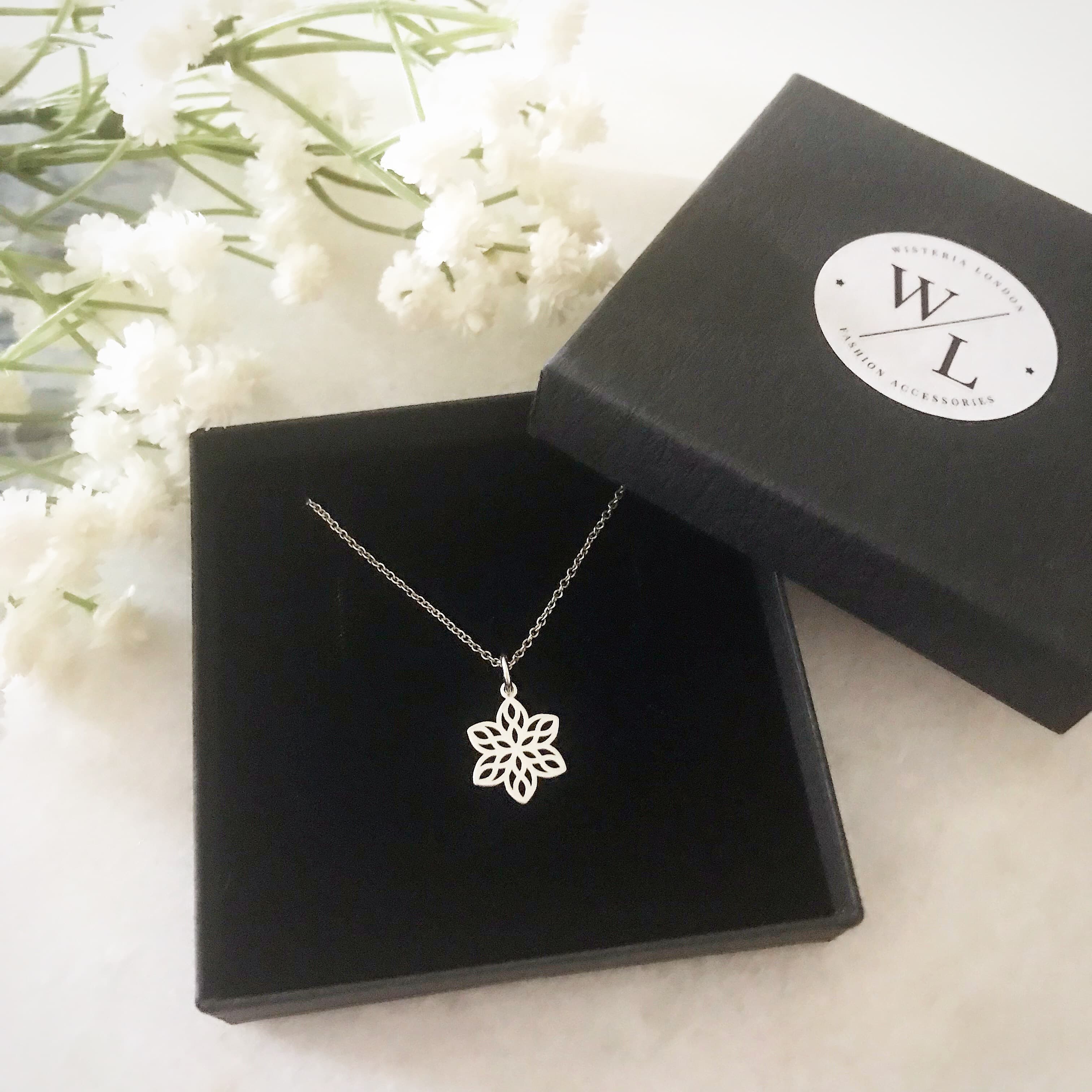 Aurelia Sterling Silver Blossom Flower Necklace