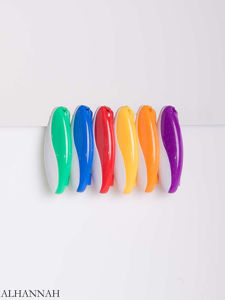 Wavy Color Hijab Pins – Pack of 6 Assorted Colors | gi671