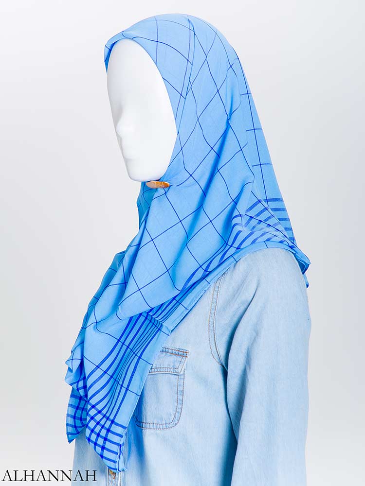Solid Color Plaid Square Hijab | hi2167