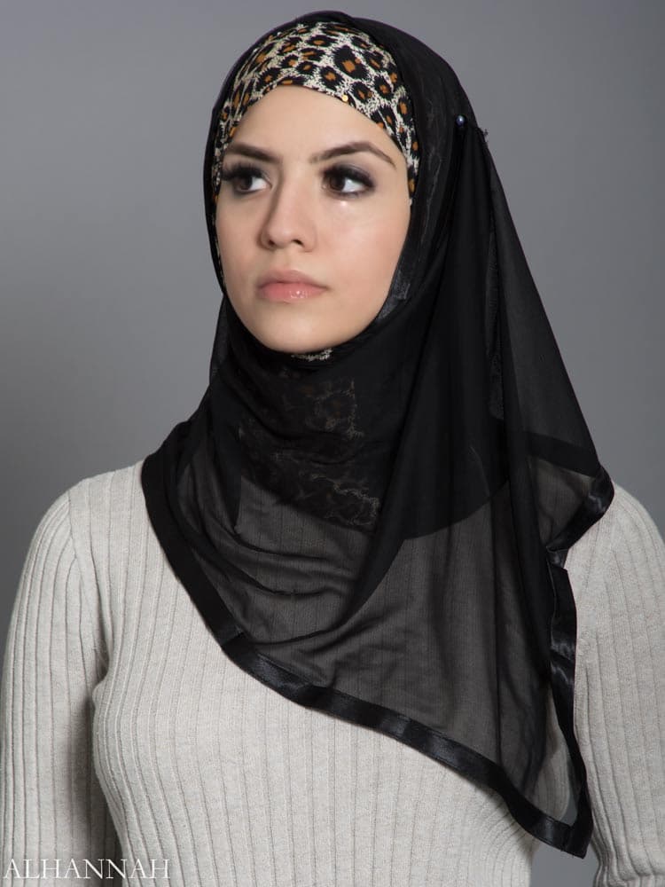 Leopard Kuwaiti Wrap Hijab | hi2177