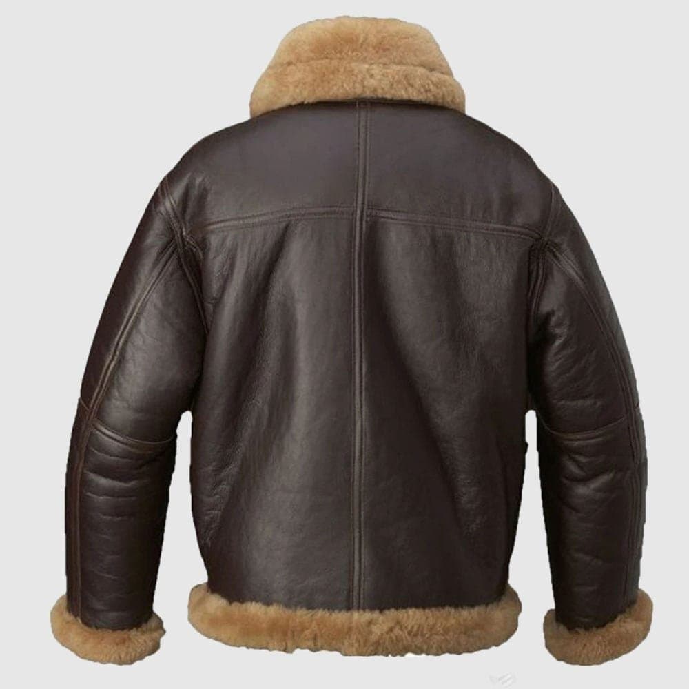 Aquaman Arthur Curry Brown Shearling Fur Leather Jacket thumbnail 2