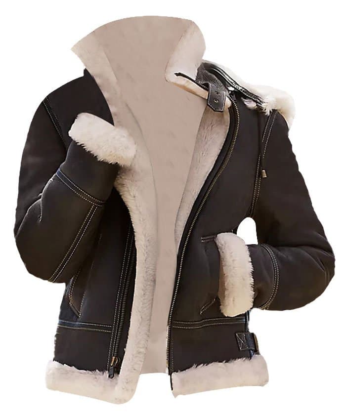 Karen-SF Bomber Aviator Brown Hooded Jacket