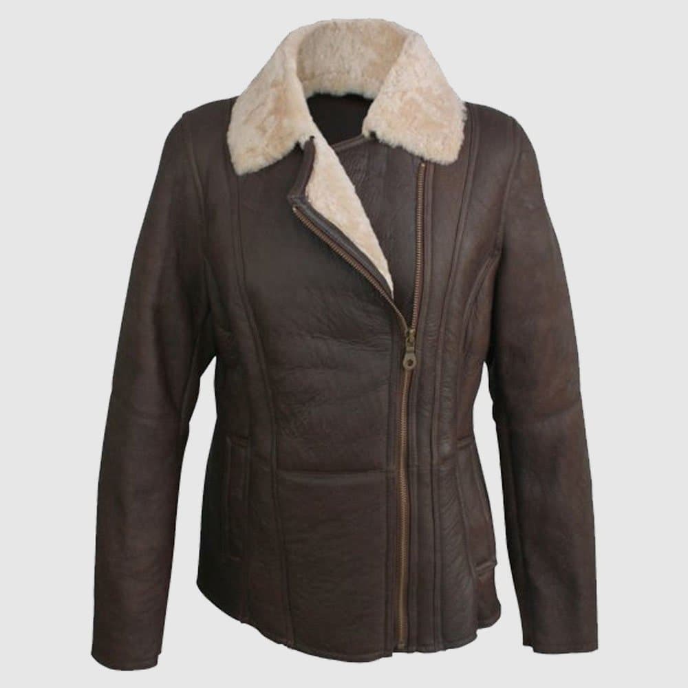 Jessica Vegan Aviator Leather Jacket