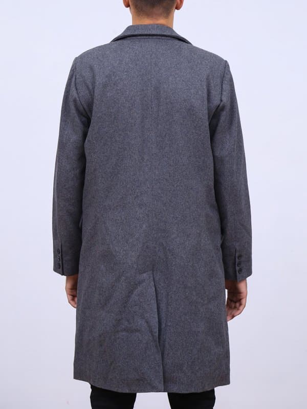 Drake Grey Wool Single Breasted Coat thumbnail 2