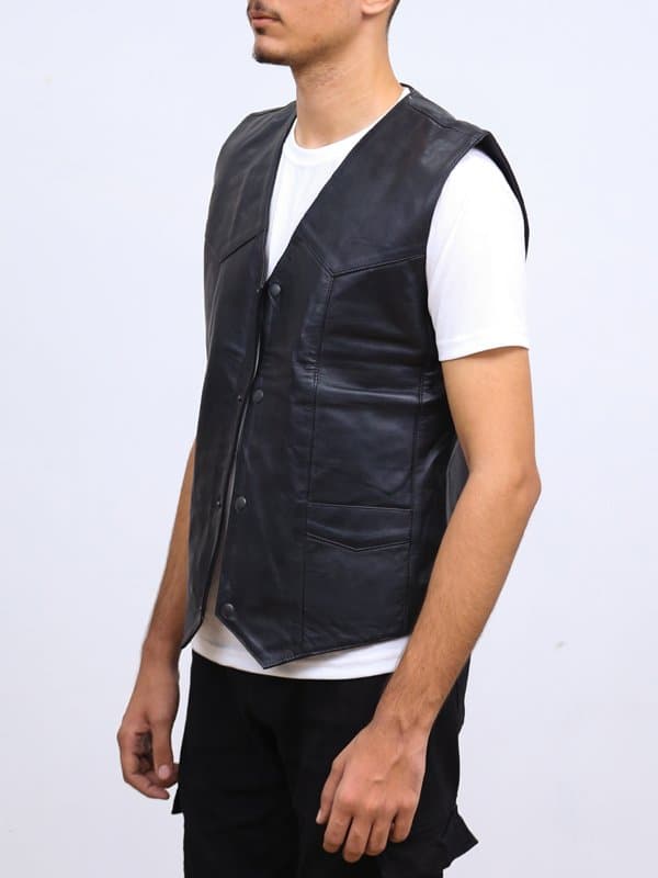 Auden Black Leather Vest thumbnail 4