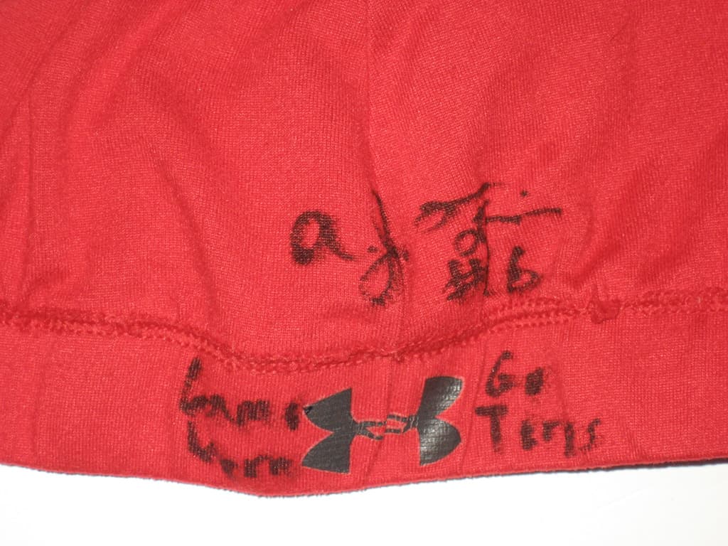 AJ Francis Maryland Terrapins Game Worn & Signed “Go Terps” Under Armour Skull Cap thumbnail 2