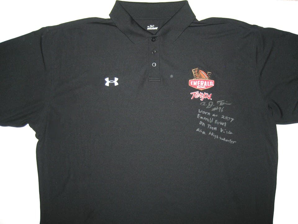 AJ Francis Signed & Worn Maryland Terrapins 2007 Emerald Bowl Under Armour 4XL Polo Shirt
