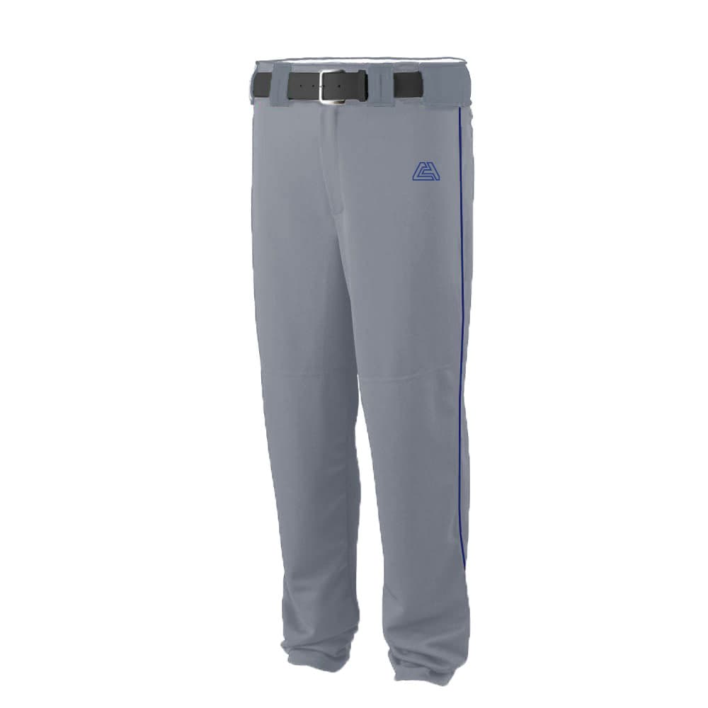 CA Stock Baseball Pants – Cool Grey with Royal Piping