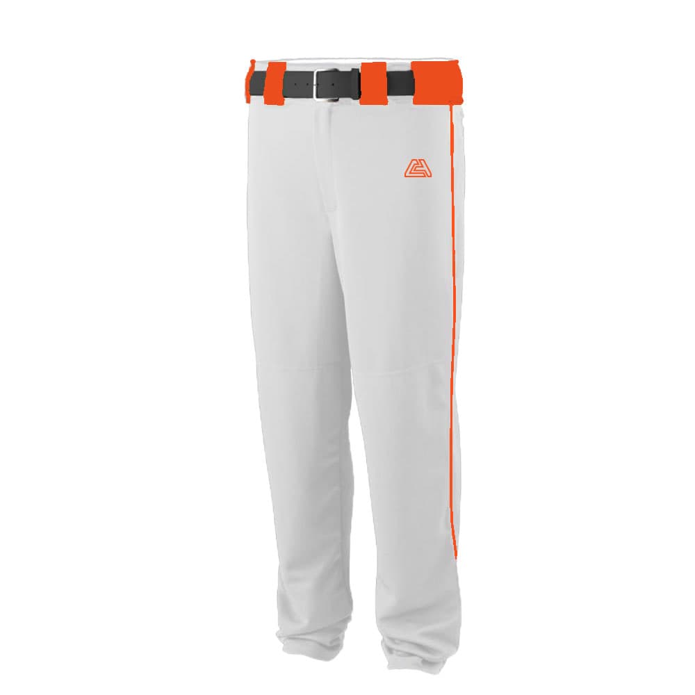 CA Stock Pants – White with Orange Piping and Belts Loops