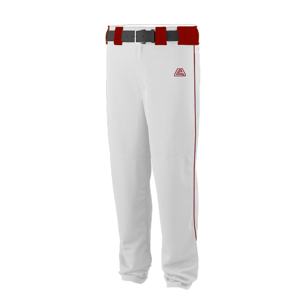 CA Stock Pants – White with Red Piping and Belts Loops