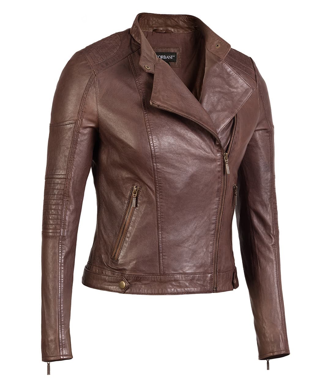 Brown Womens Asymmetrical Leather Jacket – Genuine Lambskin Leather